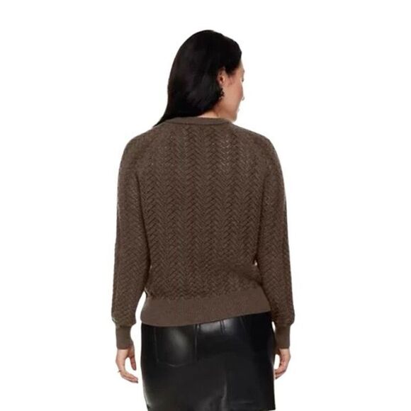 Aritzia Wilfred Arbor Merino Wool Sweater Womens Small Rich Mocha Brown - Picture 10 of 12